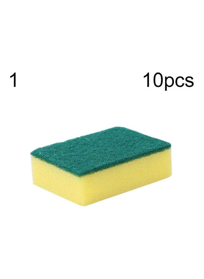 10-Piece Cleaning Sponge Yellow/Green