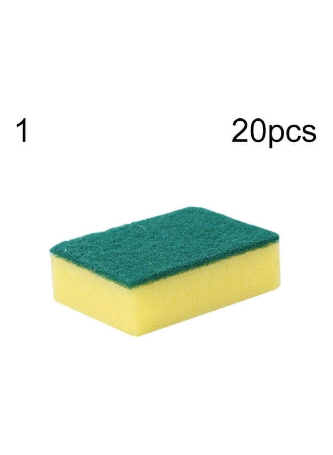 20-Piece Cleaning Sponge Yellow/Green