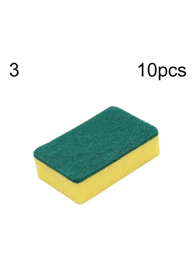 10-Piece Cleaning Sponge Yellow/Green