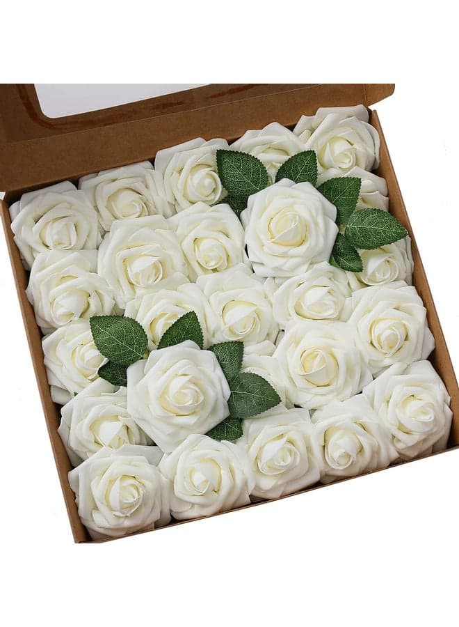 25-Piece Artificial Flower Milk White