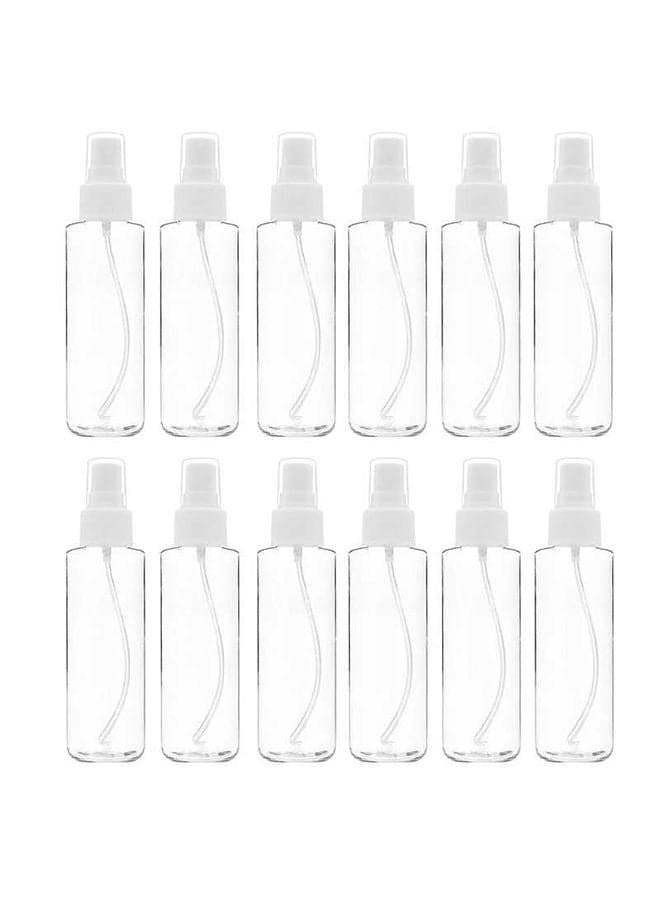 12-Piece Empty Spray Bottles Clear 100ml