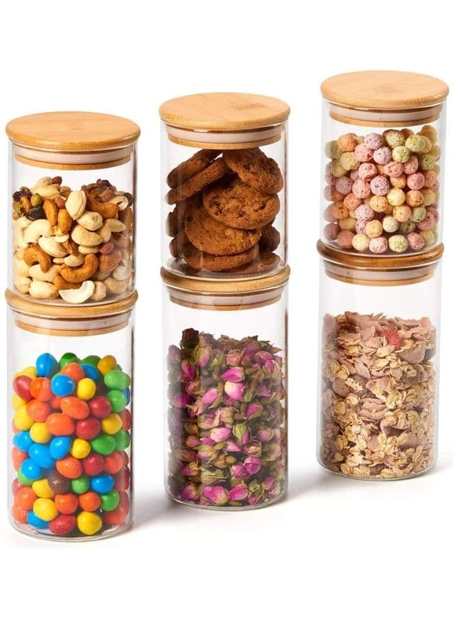 6-Piece Glass Jars Clear/Brown 700 x 3, 450 x 3ml