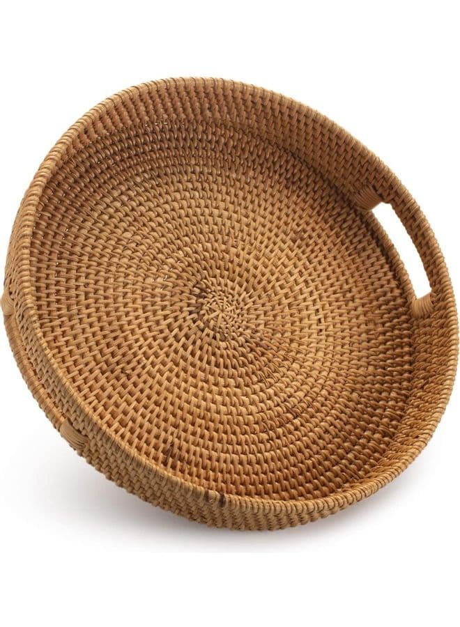 Serving Tray with Handles Brown 36 x 7cm