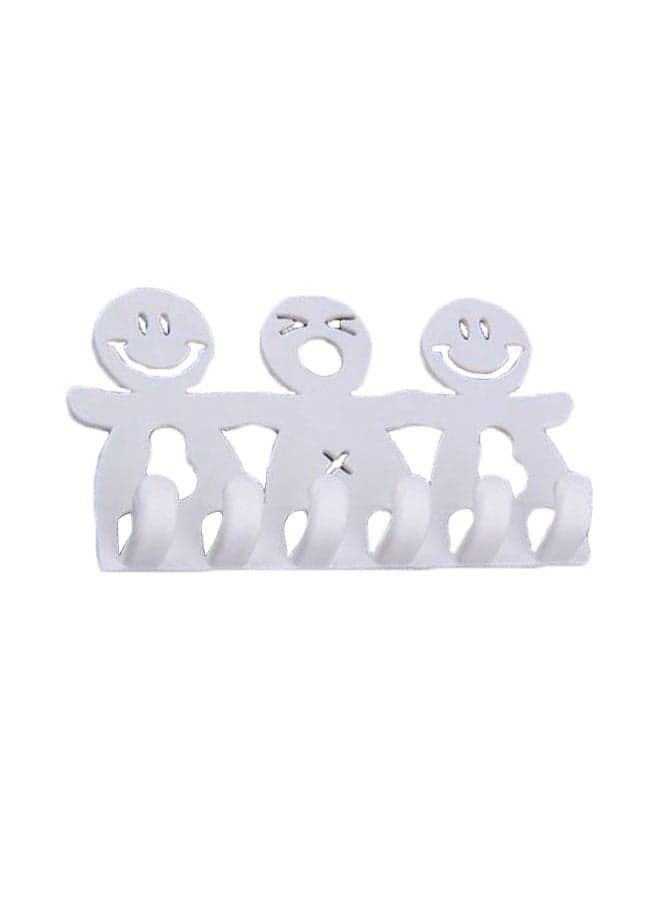 Smile Face Designed Toothbrush Holder White 15x13x1cm