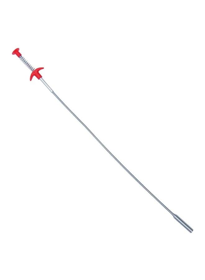 Flexible Grabber Toilet Plunger Silver/Red 90cm