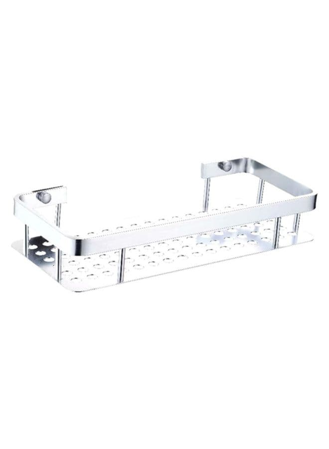 Rectangular Shower Single Shelf basket Silver 31.5x13.8x5.5cm