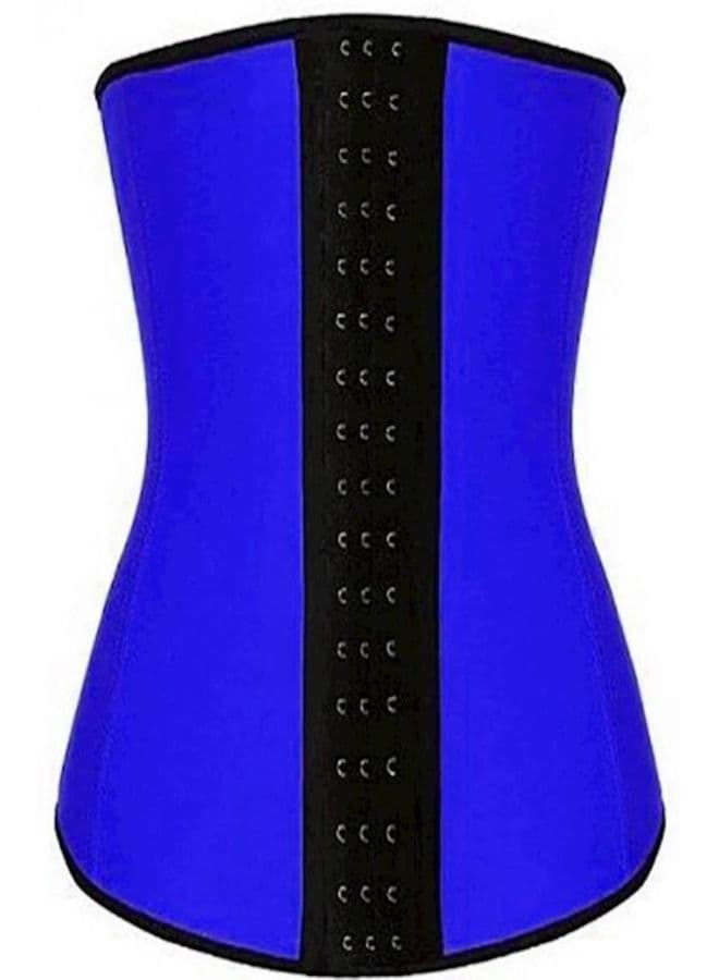 Hook Closure Detail Body Shaper Corset Blue/Black