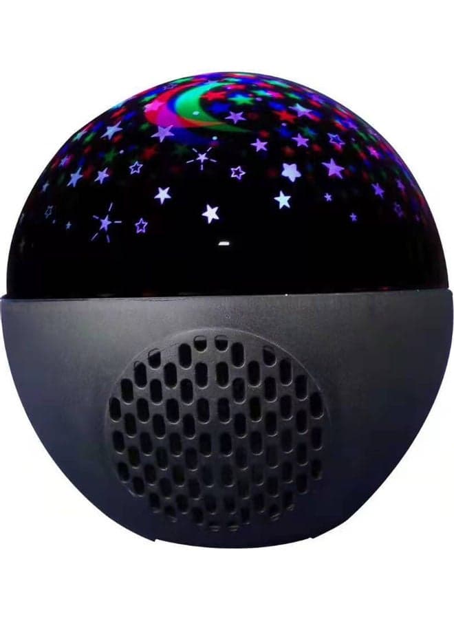 Star Night Light Projector with Music Speaker Remote Control Timing for Bedroom Party Home Decor Black