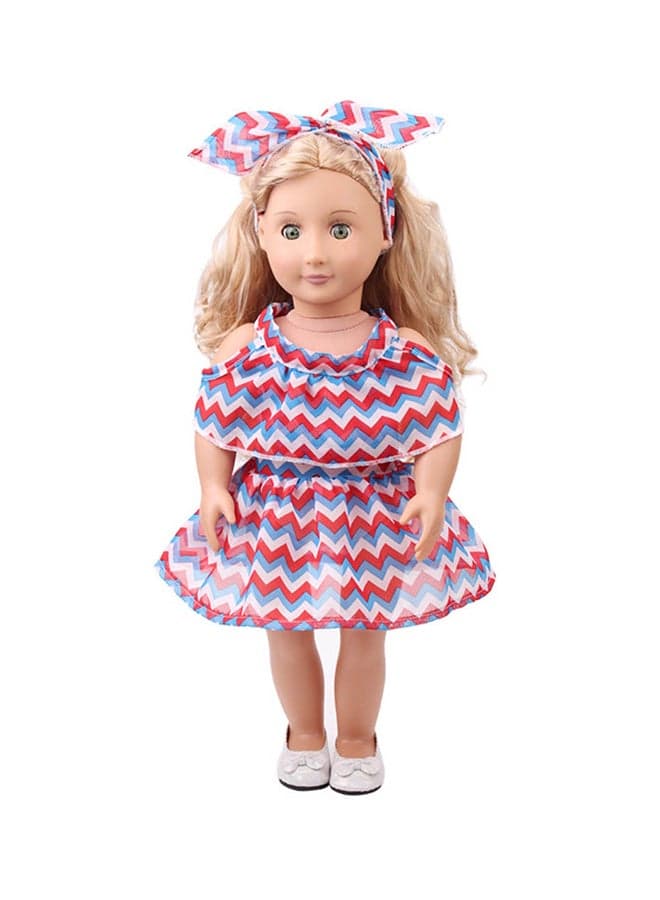 American Girl Pretend Doll with Dress and Hairband