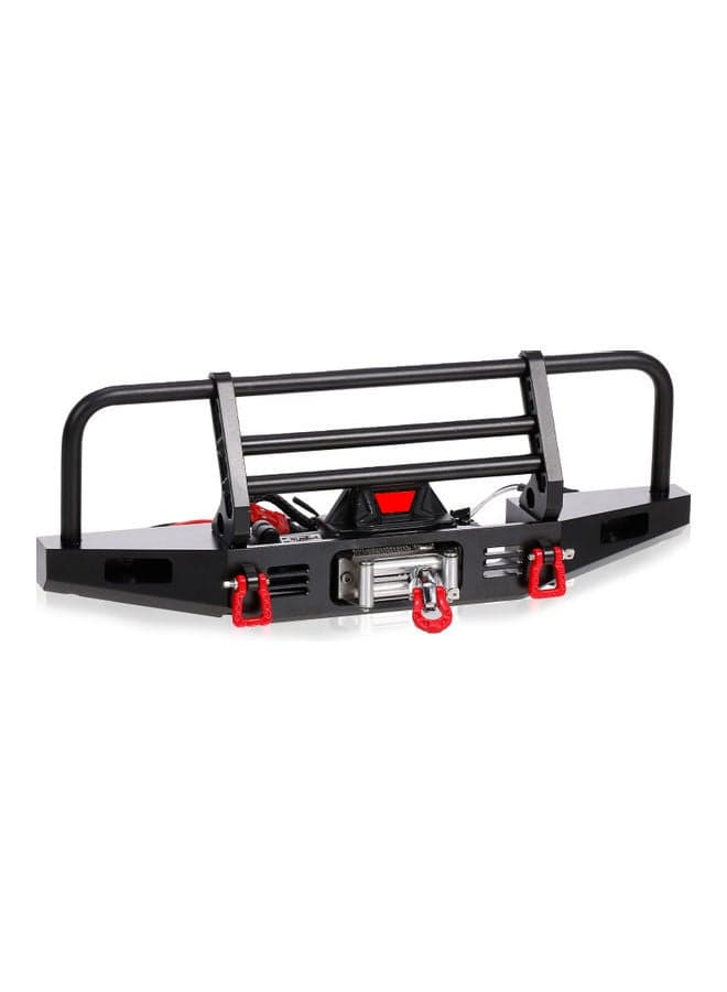 Metal Front Bumper With Winch 2 LED Light RC Car Crawler Compatible
