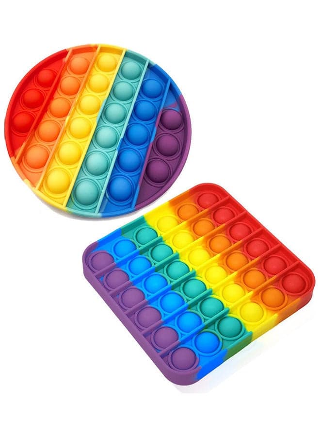2- Piece Push Pop Bubble Sensory Fidget Toy 5x5inch