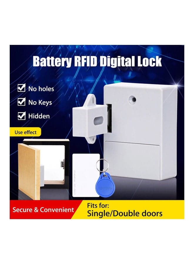 Digital RIFD IC Card Drawer Sensor Lock White