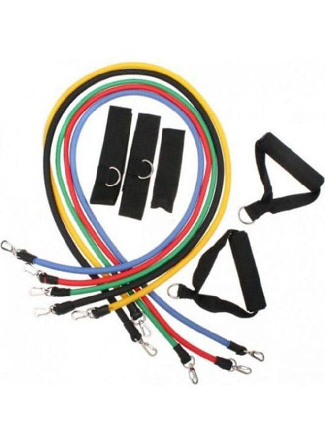 11Pcs Latex Resistance Bands Fitness Exercise Tube Rope Set Yoga Abs P90X Workout