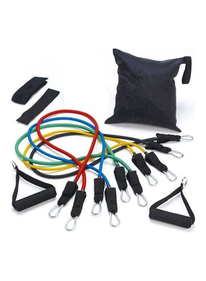11-Piece Resistance Band Set With Door Anchor, Ankle Strap, Exercise Chart, And Carrying Case 20.2cm