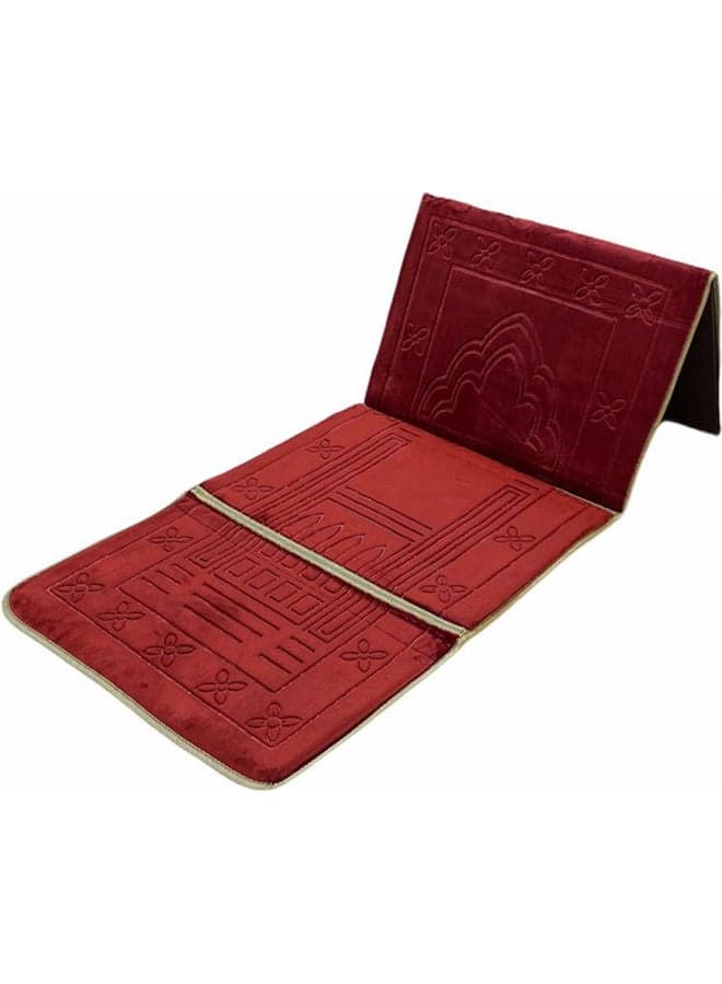 Foldable Prayer Mat And Backrest Red 109 x 52cm