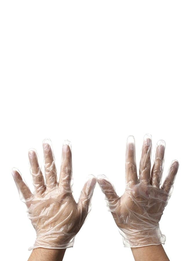 100-Piece Disposable Vinyl Hand Gloves Clear S Clear S