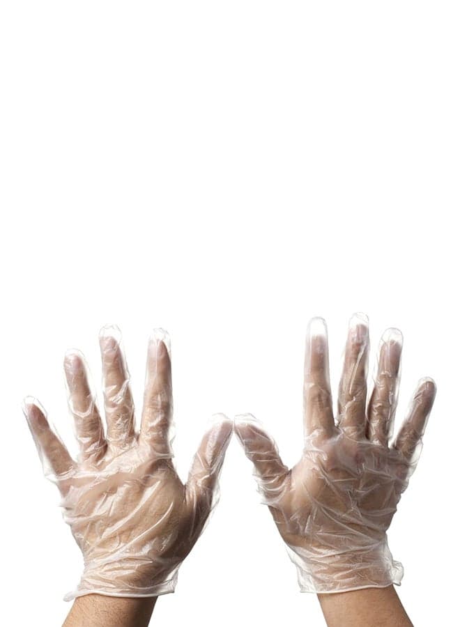 100-Piece Disposable Vinyl Hand Gloves Clear S