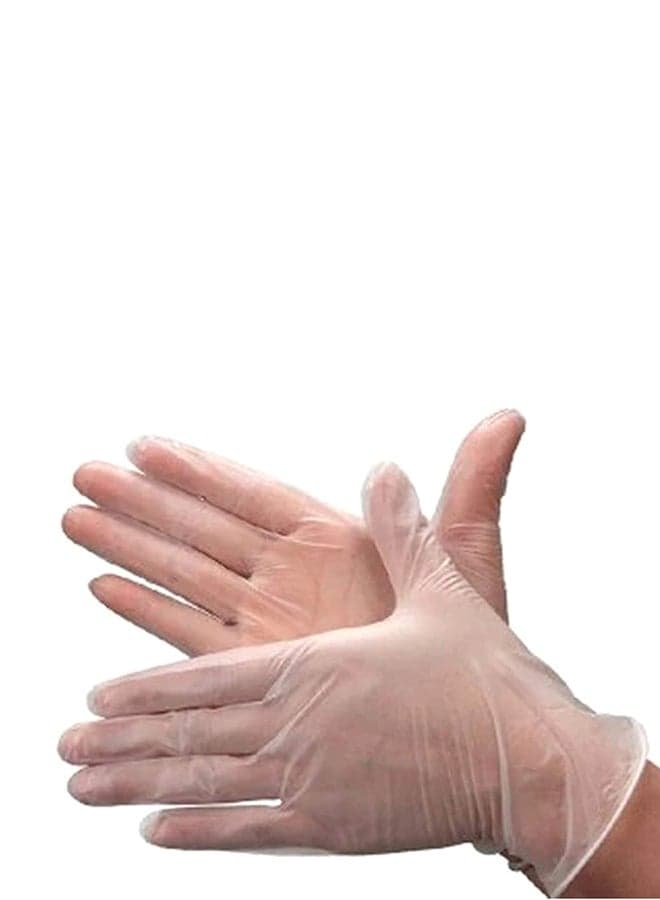 100-Piece Disposable Vinyl Hand Gloves Clear L Clear L