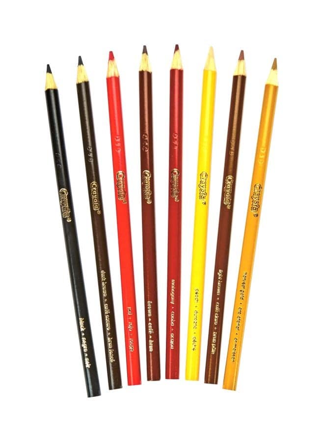 3.3 Mm Multicultural Colored Woodcase Pencils Brown/Pink/Blue