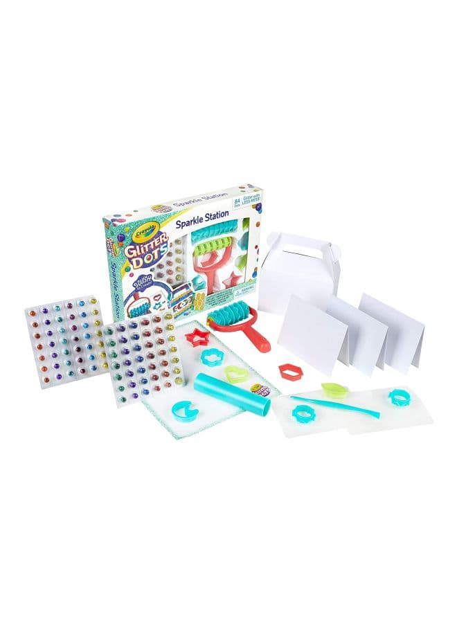84-Piece Sparkle Station Glitter Dots Plastic Non-Toxic Craft Kit