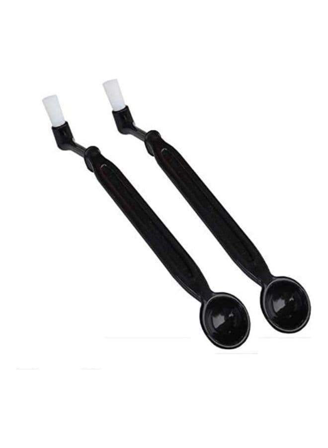 Pack Of 2 Espresso Machine Cleaning Brush With Spoon Black
