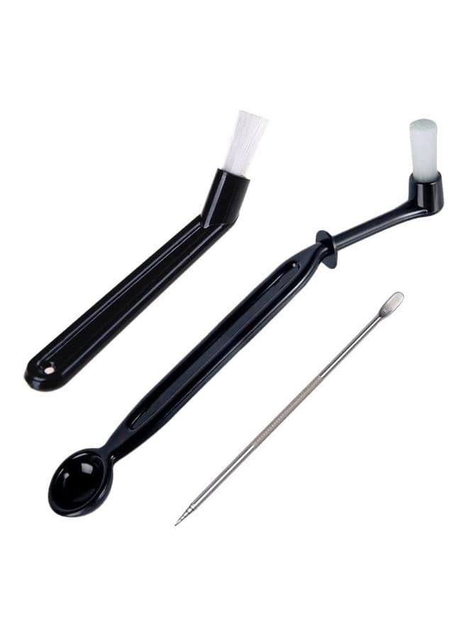 Pack Of 3 Coffee Cleaning Brush Tool Set Black/White