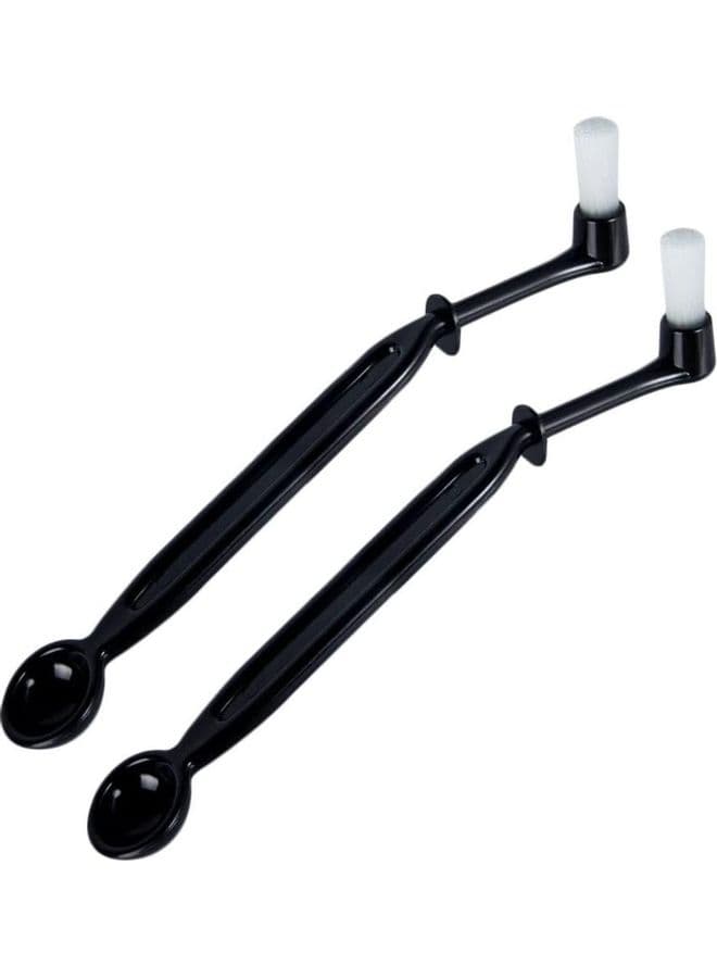 2-Piece Coffee Machine Brush Cleaning Tool With Spoon Black 1cm