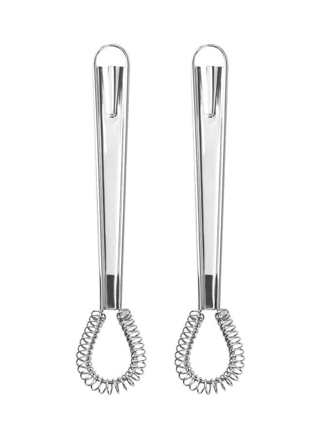 2-Piece Stainless Steel Mini Coffee Mixer Silver