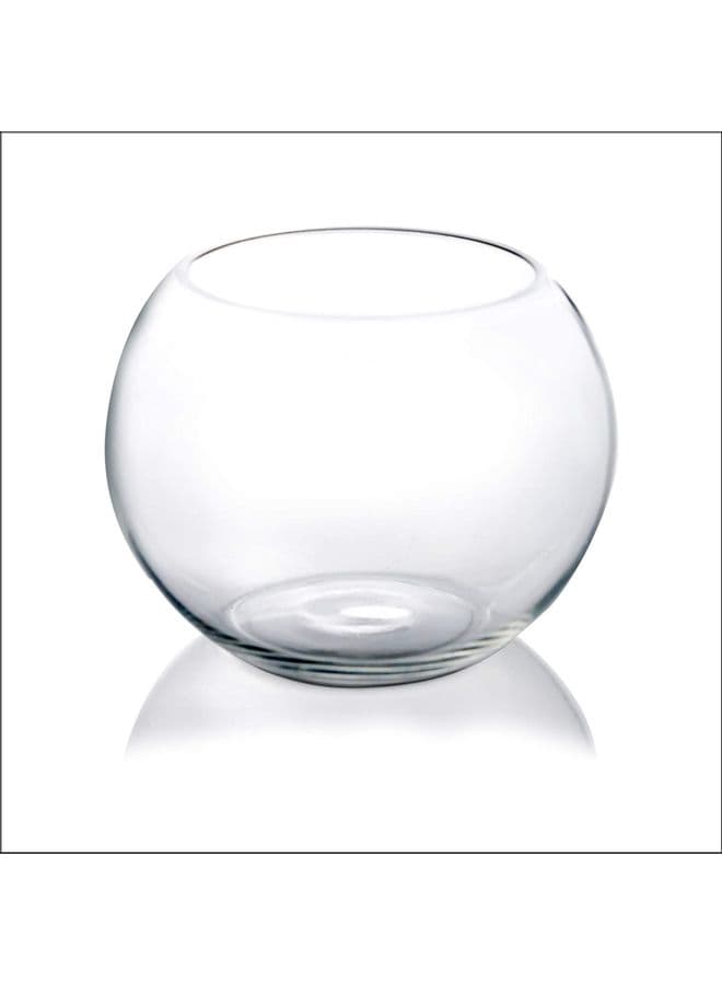 Round Bowl Shaped Vase Clear 12x12cm