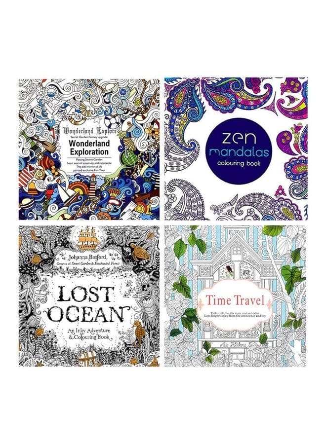 4- Piece Secret Garden Serie Lost Ocean Colouring Books