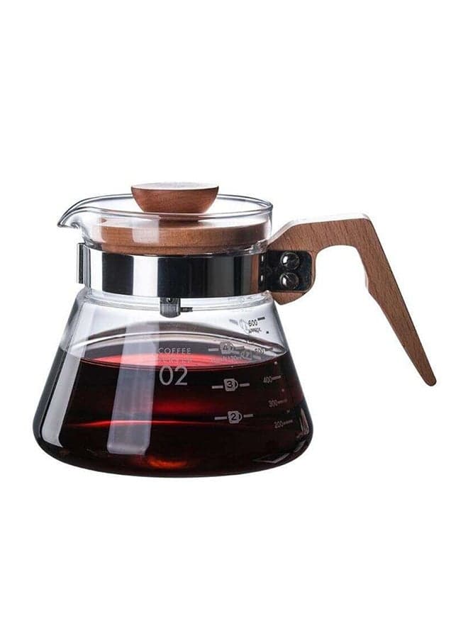 Tea Pot With Wooden Handle Clear/Brown 10x11x11cm