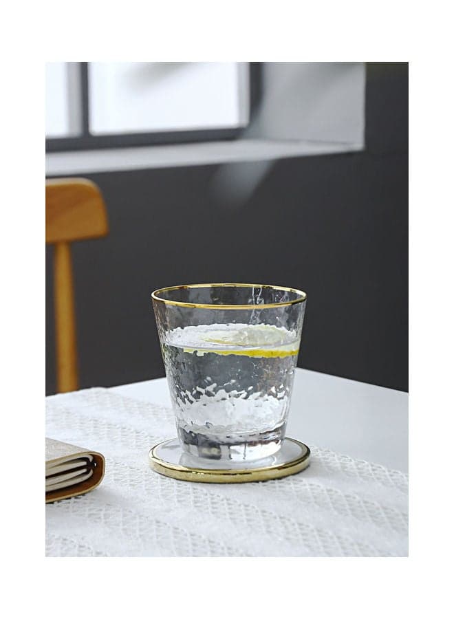 Household Full Bright Hammer Glass Water Cup Clear 9x9.5cm