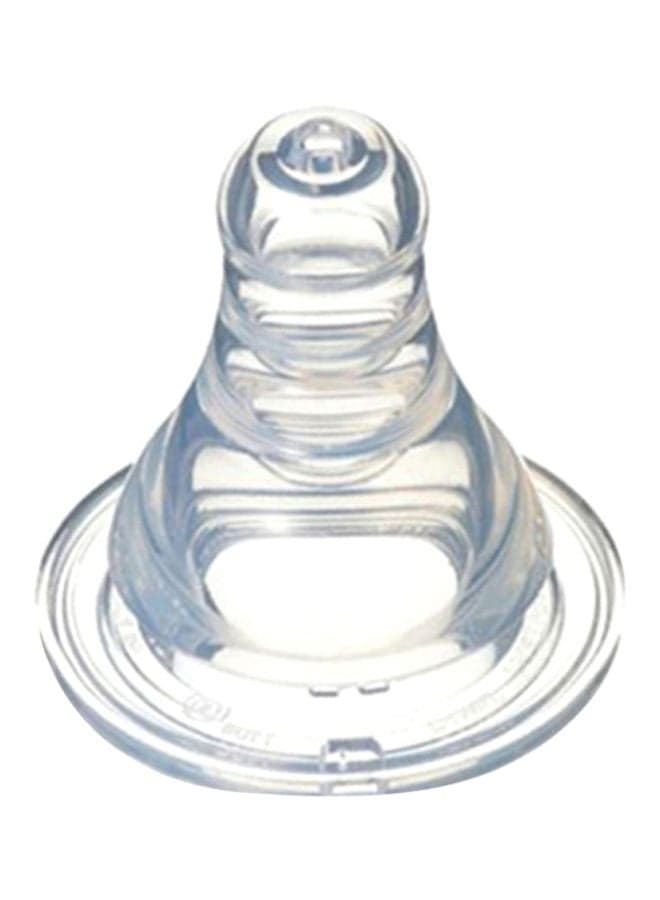 Peristaltic Silicone Slim Neck Nipple, Variable Flow, 6-7+ , Clear