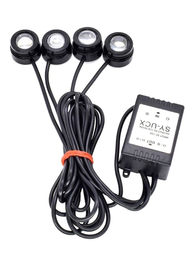 4-Piece LED DRL Flashing Strobe Light With Wireless Remote Control
