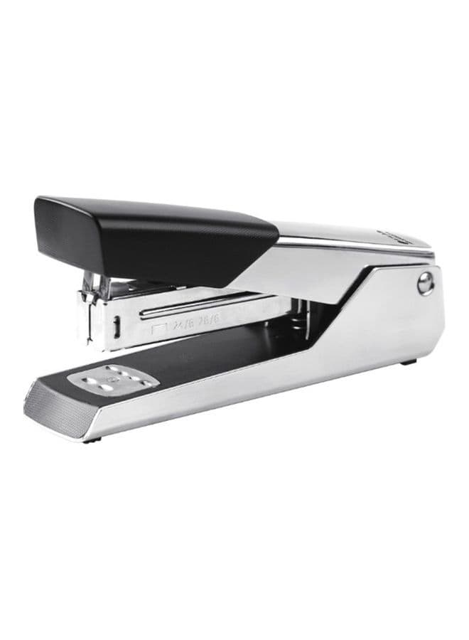 Chrome Half Strip Metal Stapler Silver/Black