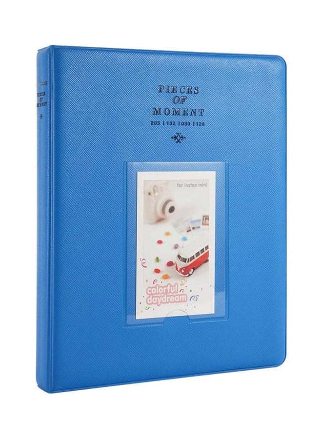 128 Pockets Mini Photo Album For Fujifilm Instax Mini 9 8 7 7S 50 70 90 / Instax SP-1/ Polaroid Instant Camera And Name Card Blue