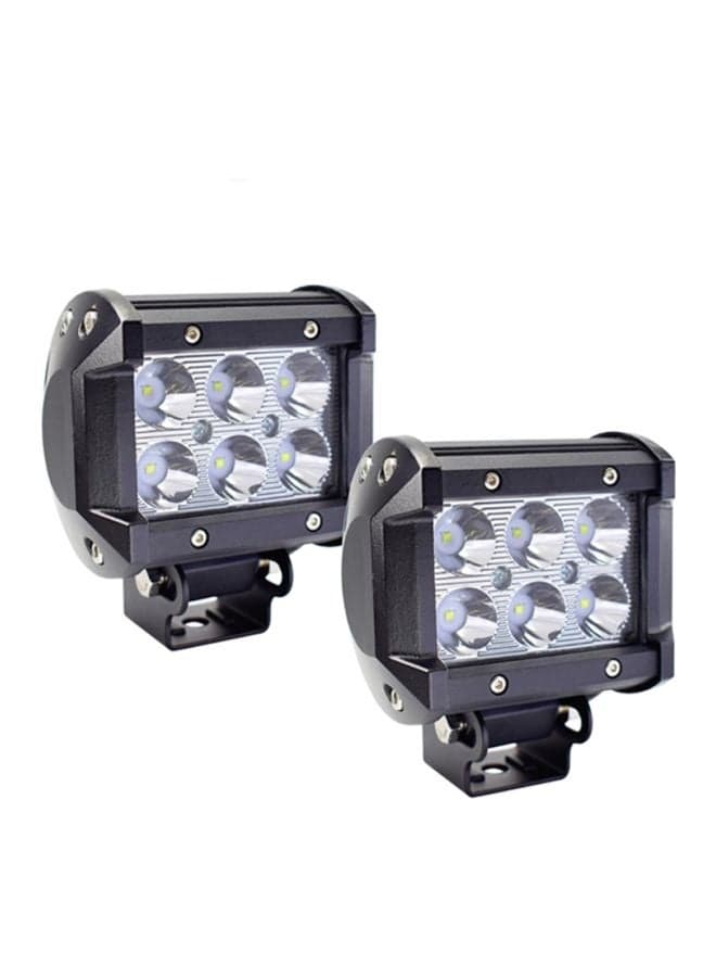 2-Piece Led Light Bar 18W 4-Inch Flood Driving Fog