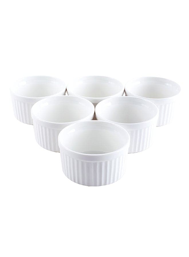 6-Piece Ramekin White 10.1x10.1x5.5cm
