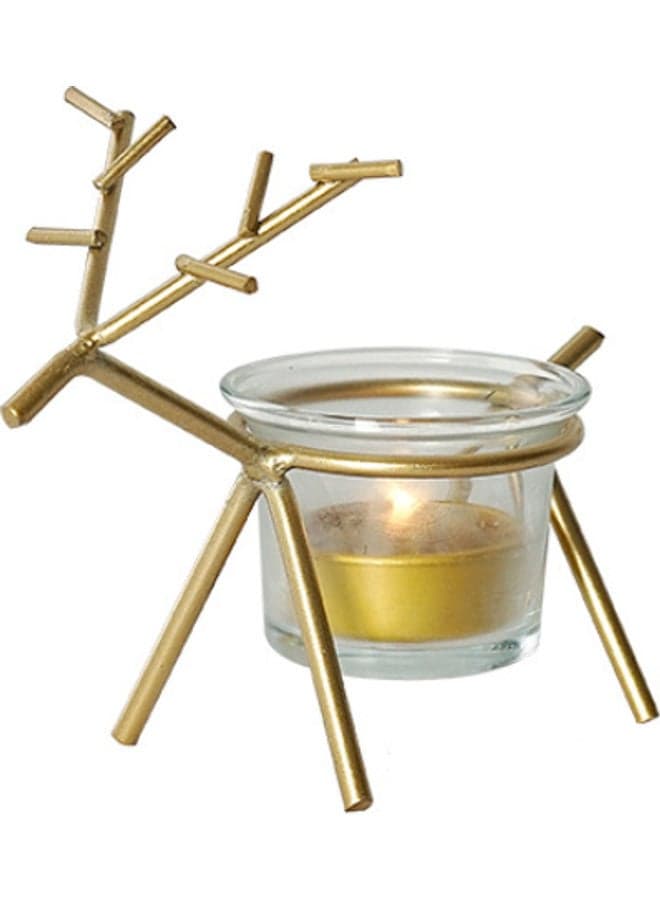 Nordic Iron Romantic Lamp Candlestick Gold 13cm