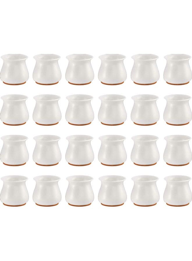 24-Piece Chair Leg Covers White 20.00 x 7.00 x 20.00cm