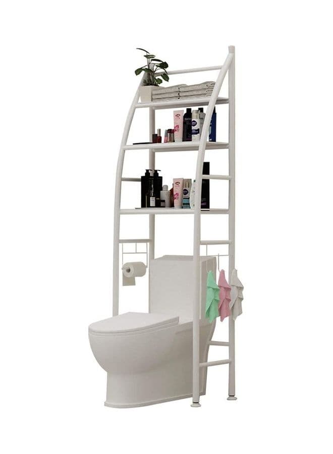 Bathroom Organizer Rack White 50×25×166cm