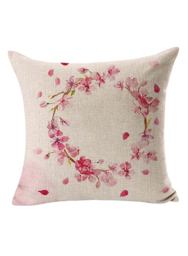 Decorative Printed Pillowcase Pink 45 x 45cm