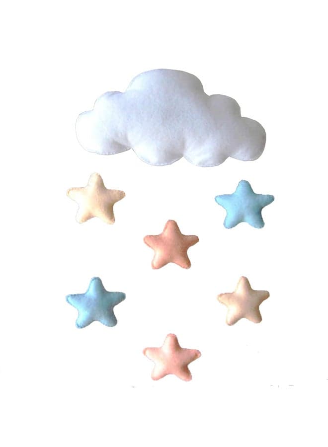 Soft Cloud Moon Star Ceiling Hanging Decoration Multicolour 57 X 33cm