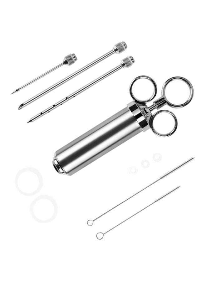 Marinade Meet Bbq Sauce Injector Needles Syringe Silver 8.1x5.1x1.6inch