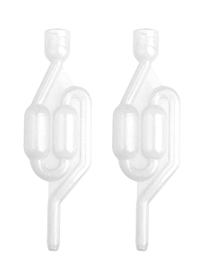 2-Piece S-Shaped Air Lock Beverage Making Tool Set Clear 16.8x0.7cm