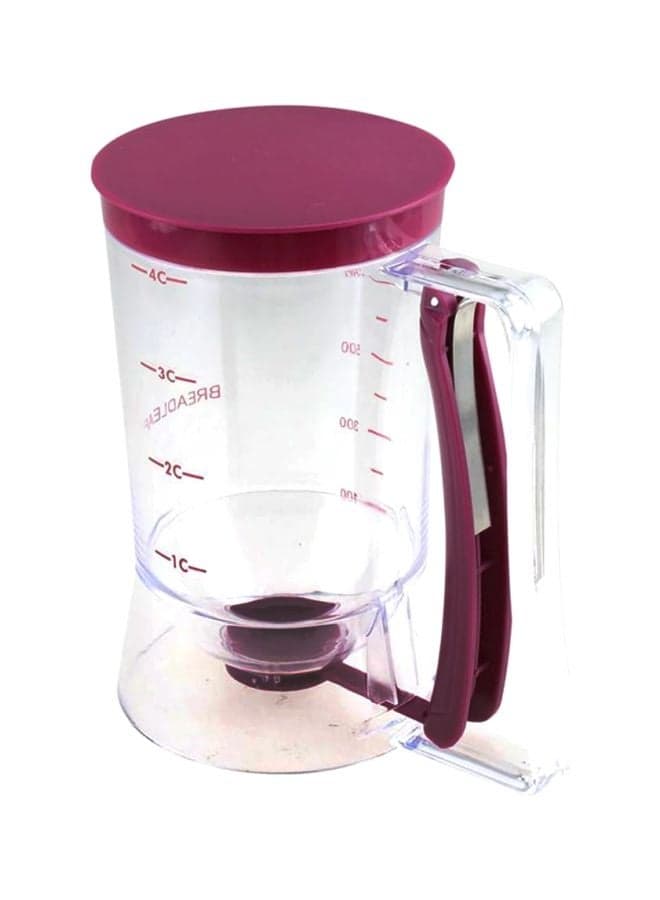 Plastic Batter Dispenser Tool With Measuring Label Pink/Clear