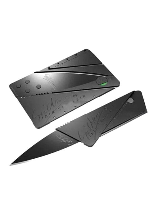 Credit Card Folding Fruit Knife Black 8.6centimeter