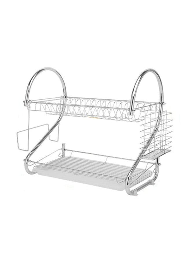 2-Layer Dish Rack Silver 54x38x25cm