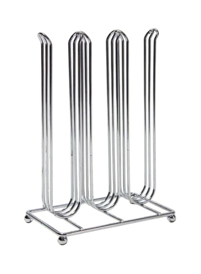 Coffee Capsule Holder With Plate Silver 39x21cm