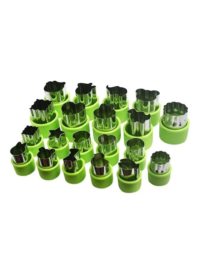 20 Pieces Stainless Steel Vegetables Fruit Shape Cutters Set Green